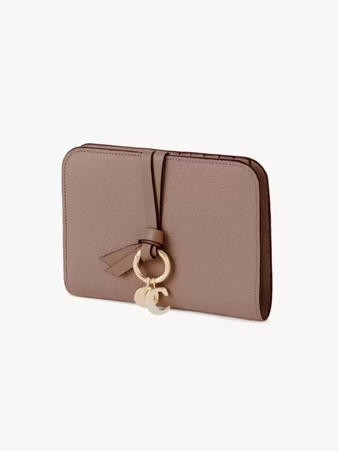 Alphabet bifold wallet in grained leather
