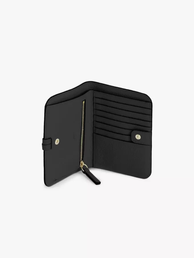 Alphabet bifold wallet in grained leather