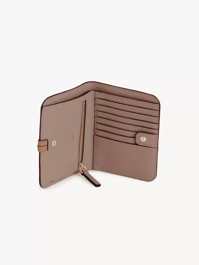 Alphabet bifold wallet in grained leather