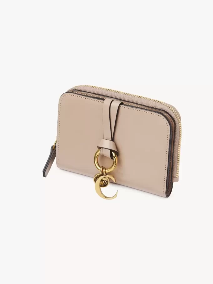 Alphabet bifold wallet in shiny leather