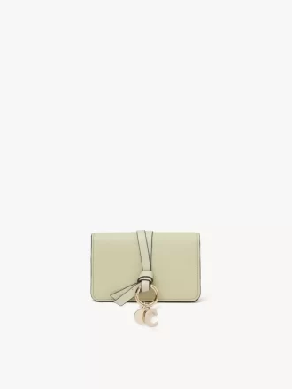 Alphabet card holder in grained leather