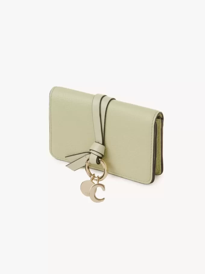 Alphabet card holder in grained leather