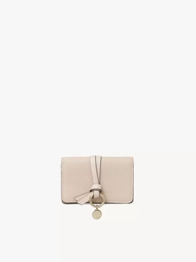 Alphabet card holder in grained leather