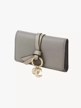 Alphabet key case in grained leather