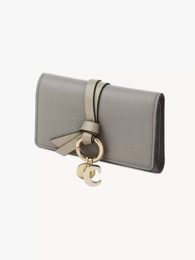 Alphabet key case in grained leather