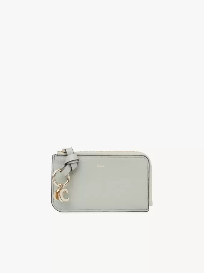 Alphabet wallet in grained leather