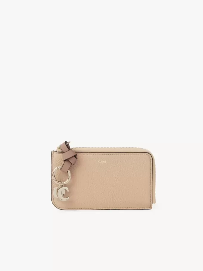 Alphabet wallet in grained leather