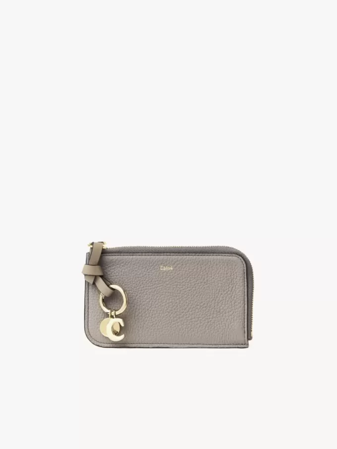 Alphabet wallet in grained leather