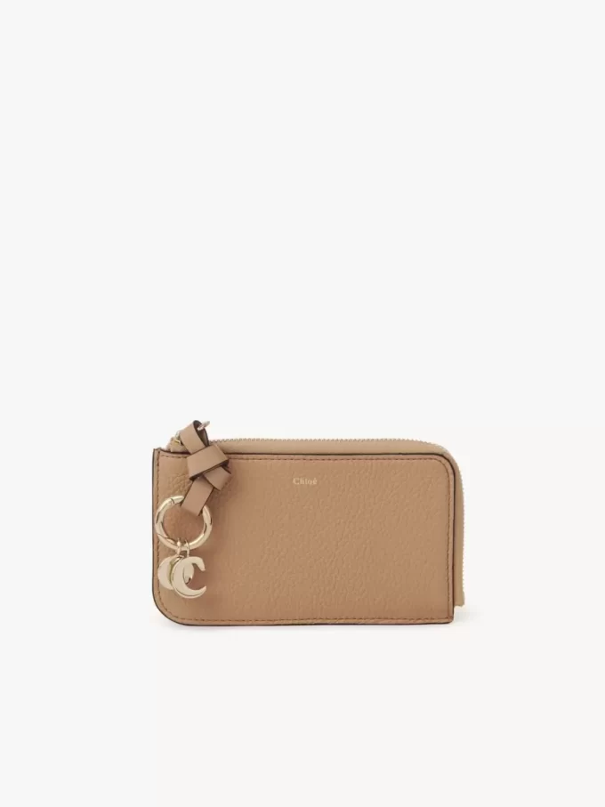Alphabet wallet in grained leather