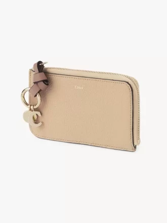 Alphabet wallet in grained leather