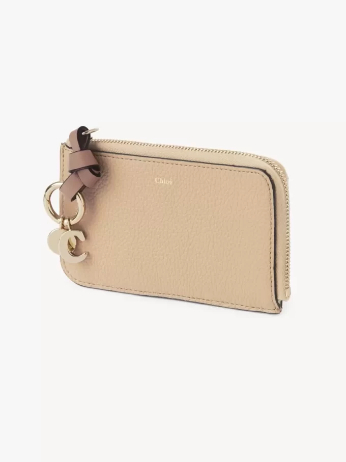 Alphabet wallet in grained leather