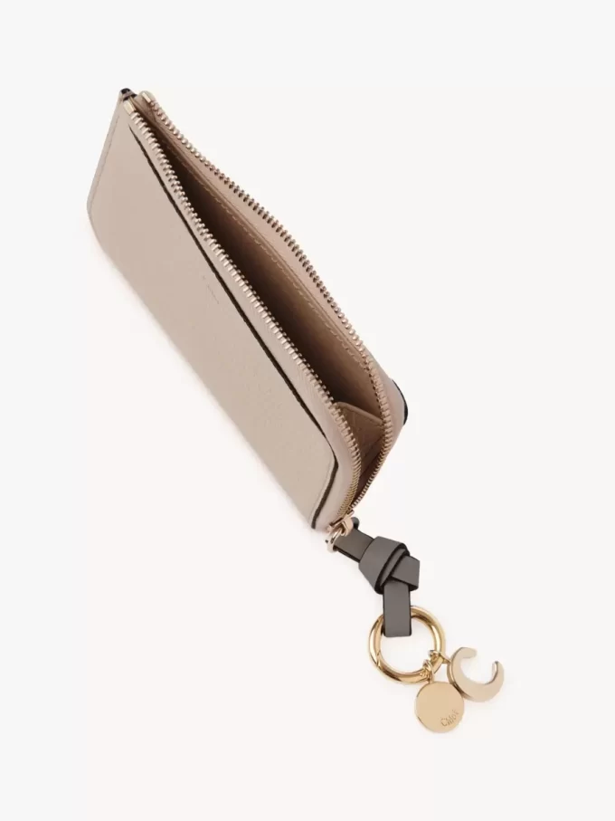 Alphabet wallet in grained leather