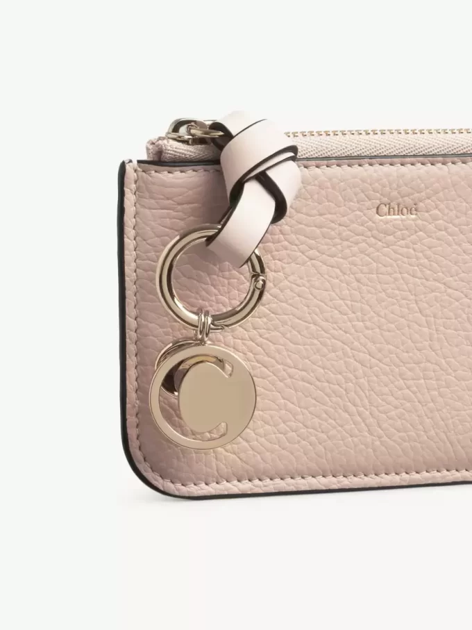 Alphabet wallet in grained leather