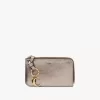 Alphabet wallet in metallized leather