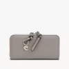 Alphabet zipped long wallet in grained leather