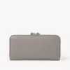 Alphabet zipped long wallet in grained leather