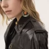 Belted jacket in shiny coated cotton