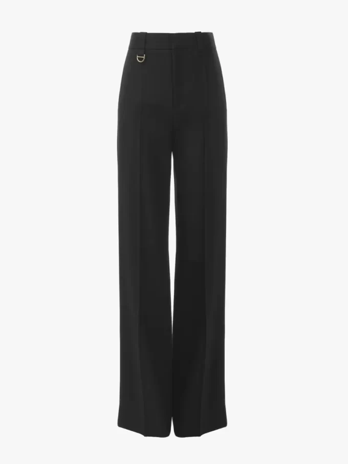 Boyish tailored pants in wool grain de poudre
