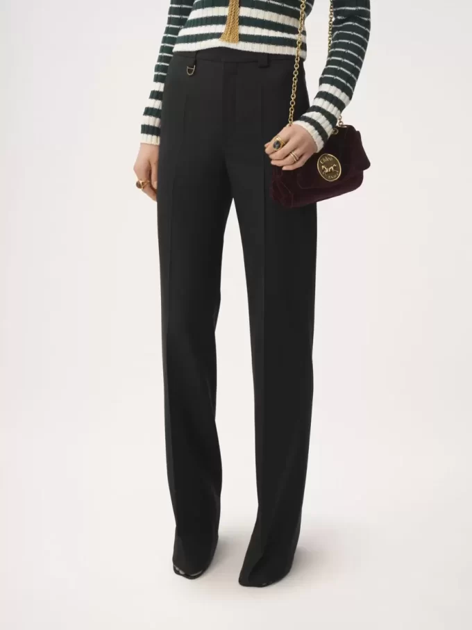 Boyish tailored pants in wool grain de poudre