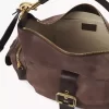 Camera bag in suede leather