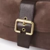 Camera bag in suede leather