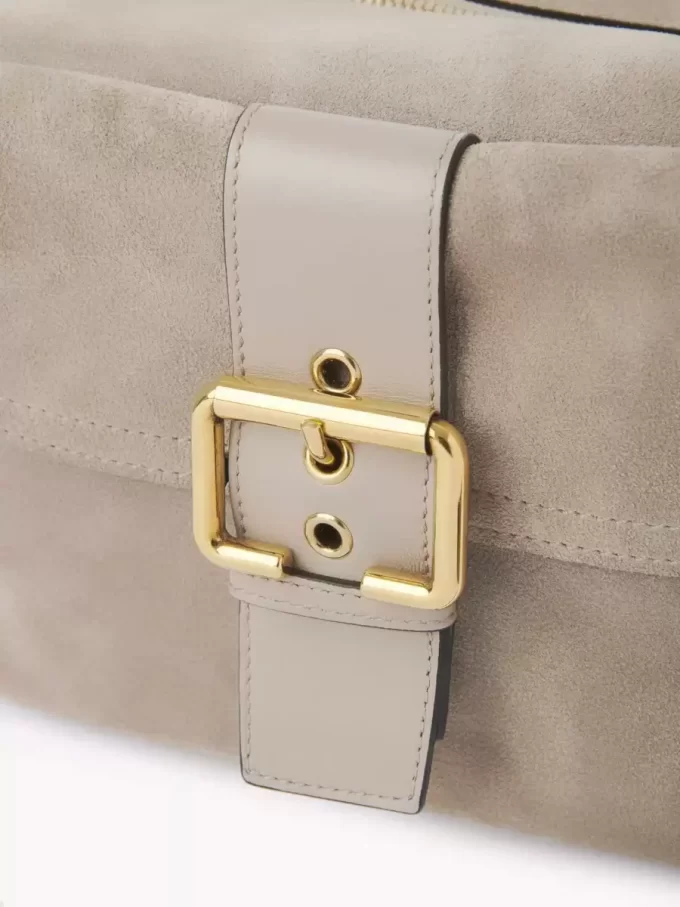 Camera bag in suede leather