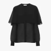 Cape blouse in silk georgette