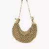 Chain Horse shoulder bag in beaded suede leather