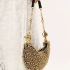 Chain Horse shoulder bag in beaded suede leather