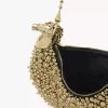 Chain Horse shoulder bag in beaded suede leather