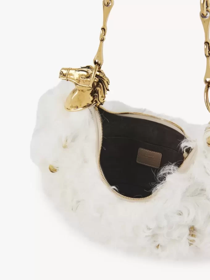 Chain Horse shoulder bag in shearling