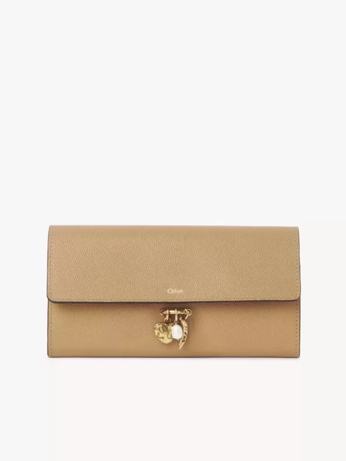 Chloé Charms long wallet with flap in grained leather