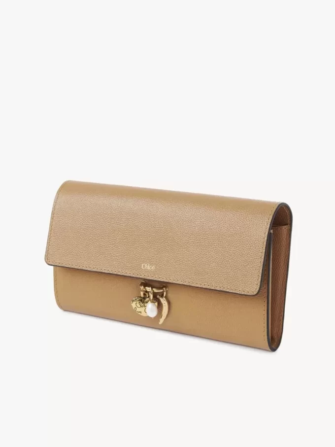 Chloé Charms long wallet with flap in grained leather