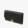 Chloé Charms long wallet with flap in grained leather