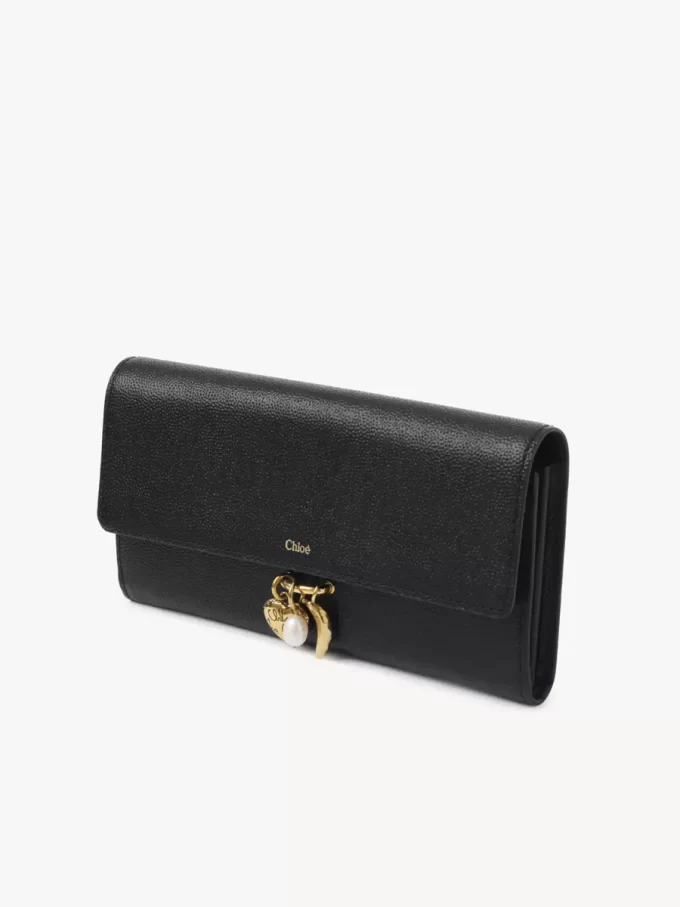 Chloé Charms long wallet with flap in grained leather