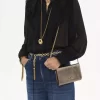 Chloé Iconic flap wallet on chain in metallized leather