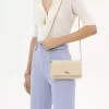 Chloé Iconic flap wallet on chain in raffia-effect fibers