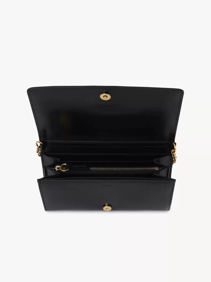 Chloé Iconic flap wallet on chain in shiny leather