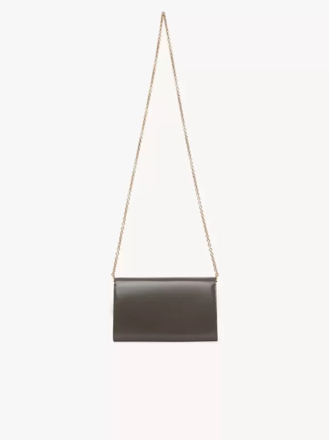 Chloé Iconic flap wallet on chain in shiny leather