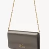 Chloé Iconic flap wallet on chain in shiny leather