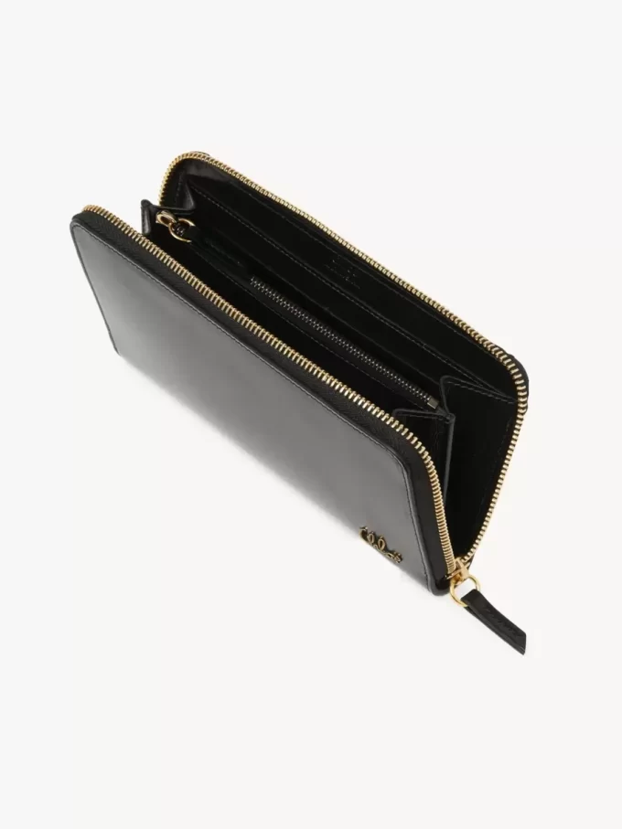 Chloé Iconic zipped long wallet in shiny leather