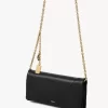 Chloé Spin flap wallet on chain in grained leather