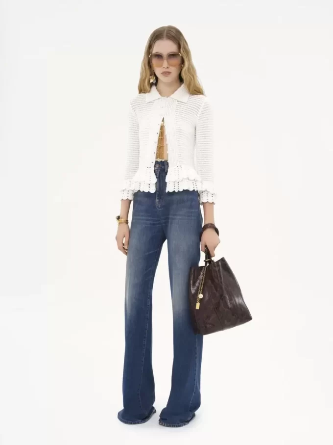 Chloé Spin tote bag in python-effect leather