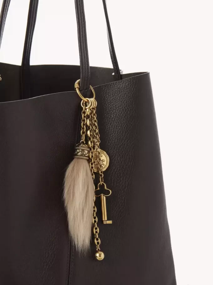 Chloé Symbols bag charm in brass & shearling
