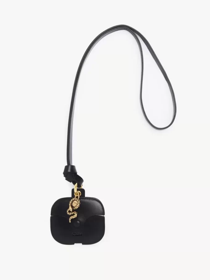Chloé Symbols Snake earpods case in grained leather Chloé Symbols Snake earpods case in grained leather