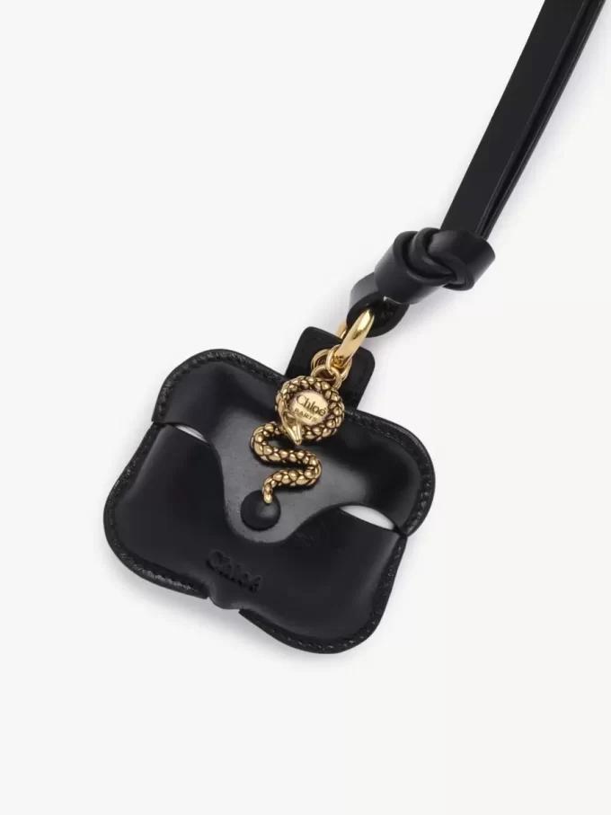 Chloé Symbols Snake earpods case in grained leather Chloé Symbols Snake earpods case in grained leather