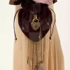 Château Treasures crossbody bag in grained & suede leather