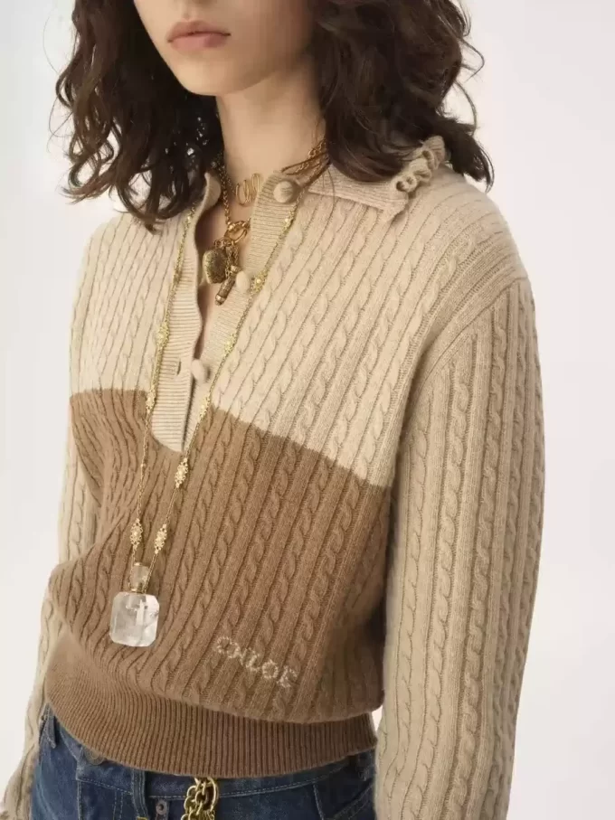 Collar sweater in a wool & cashmere knit