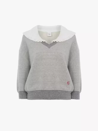 Collar sweater in chiné fleece