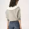 Collar sweater in chiné fleece